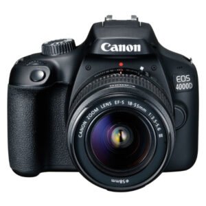 Appareil Photo Reflex Numérique 18 MP – Ecran LCD 2.7″ – Vidéo Full HD – Wi-Fi + Objectif – Canon EOS 4000D + EF-S 18-55mm III