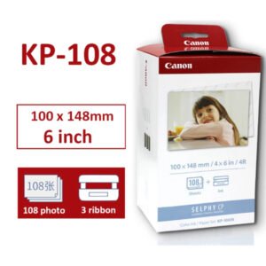 Canon KP-108IN – Kit Encre + Papier Format carte postale 148 x 100 mm (108 impressions) – Canon KP-108IN