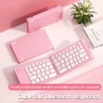 Mini clavier sans fil portable pliable et rechargeable, compatible Bluetooth pour – Clavier pliable Bluetooth B028T