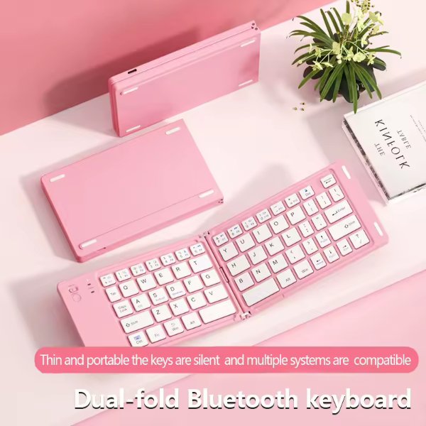 Mini clavier sans fil portable pliable et rechargeable, compatible Bluetooth pour – Clavier pliable Bluetooth B028T