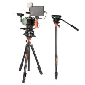 Monopode / Trépied caméra professionnel en aluminium avec tête fluide Q5S – COMAN DF06Q5S