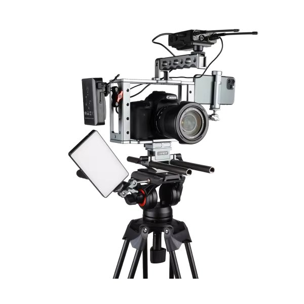 Trépied caméra professionnel en aluminium avec tête fluide Q5S – COMAN DX16LQ5S
