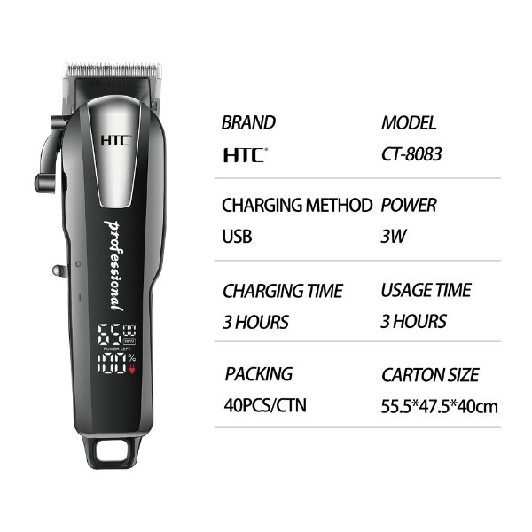 Tondeuse sans fil rechargeable – HTC CT-8083