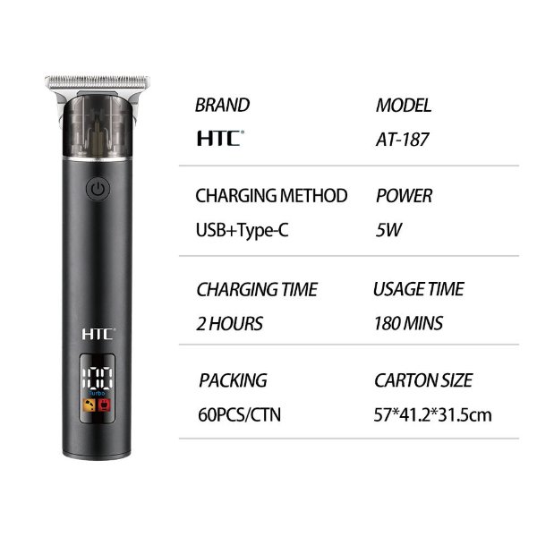Tondeuse sans fil rechargeable – HTC AT-187