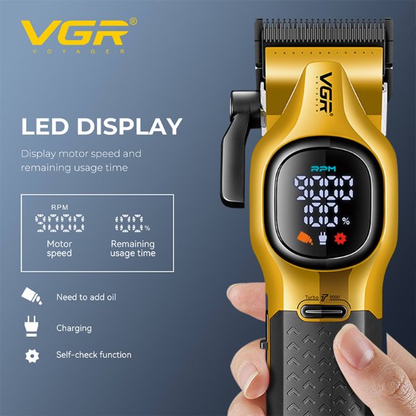 Tondeuse sans fil rechargeable Avec station de charge sans fil – VGR V-886C