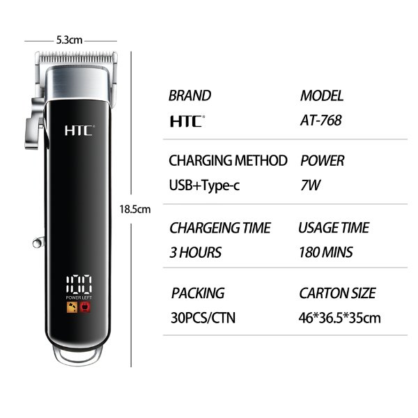 Tondeuse sans fil rechargeable – HTC AT-768