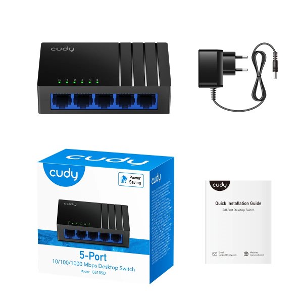 Switch 5 ports Gigabit 10/100/1000 Mbps – Cudy GS105D
