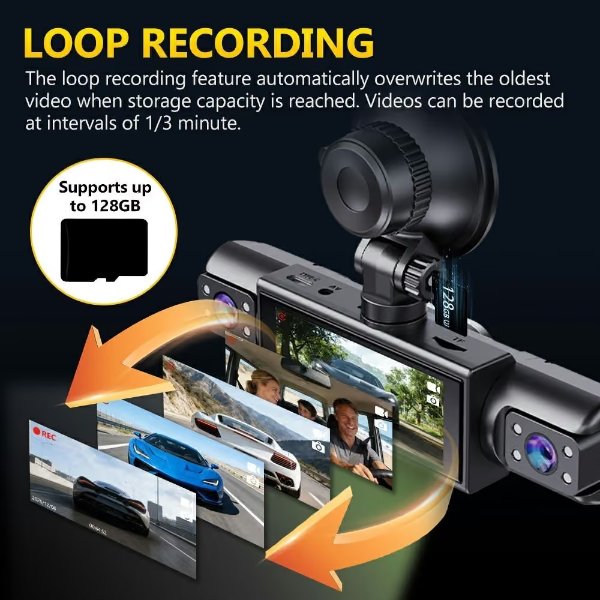 Caméra DVR de voiture HD 1080P à double canal avec Wi-Fi intégré, vue grand angle de 150 – DASHCAM C315WF