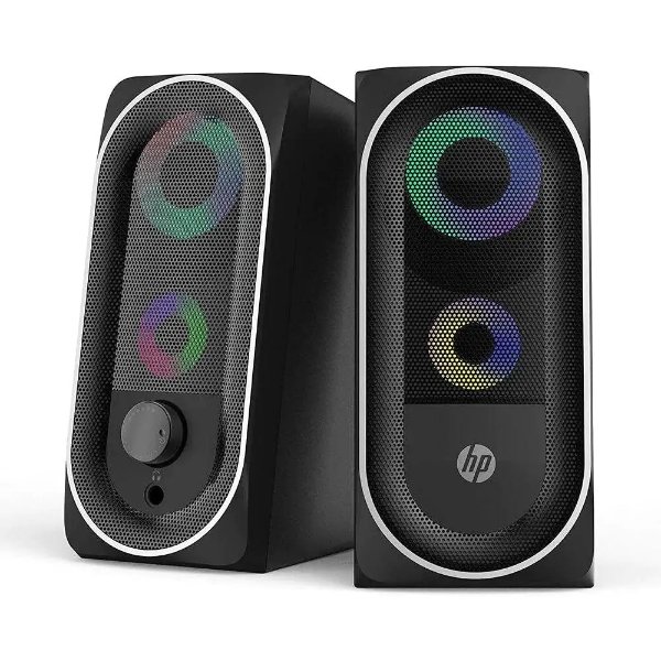 Baffle Ordinateur Multimédia 2.0 rétroéclairée RGB, USB/AUX – 6W RMS – HP DHE-6001