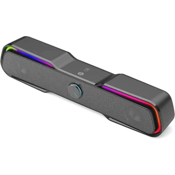 Baffle Ordinateur Multimédia 2.0 rétroéclairée RGB, USB/AUX – 6W RMS – HP DHE-6002