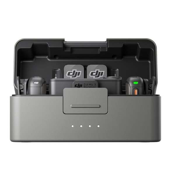 Microphone compact – 28 heures d’autonomie – réduction de bruit à deux niveaux – contrôle – DJI Mic 3 (2 TX + 1 RX + Charging Case)