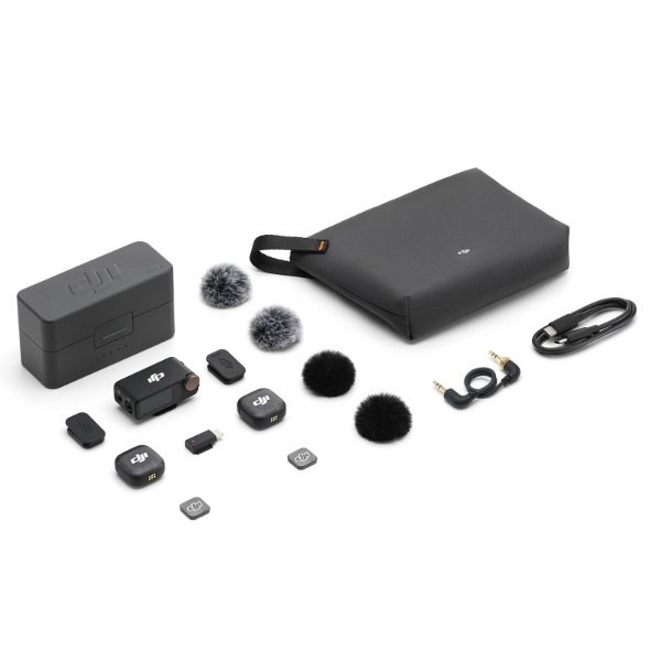 Microphone compact – 28 heures d’autonomie – réduction de bruit à deux niveaux – contrôle – DJI Mic 3 (2 TX + 1 RX + Charging Case)