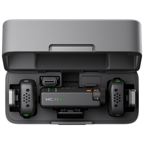 Microphone compact – portée 400 m – 48 heures d’autonomie – annulation active du bruit – DJI Mic Mini (2 TX + 1 RX + Charging Case)
