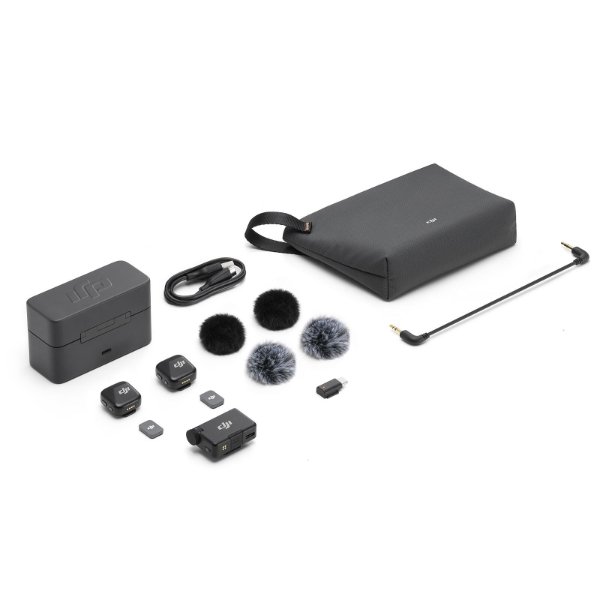 Microphone compact – portée 400 m – 48 heures d’autonomie – annulation active du bruit – DJI Mic Mini (2 TX + 1 RX + Charging Case)