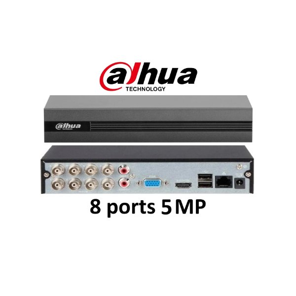 DVR 8 Channels Penta-brid 5MP Value/1080P Compact 1U Enregistreur vidéo numérique WizSense – Dahua XVR5108HS-I3