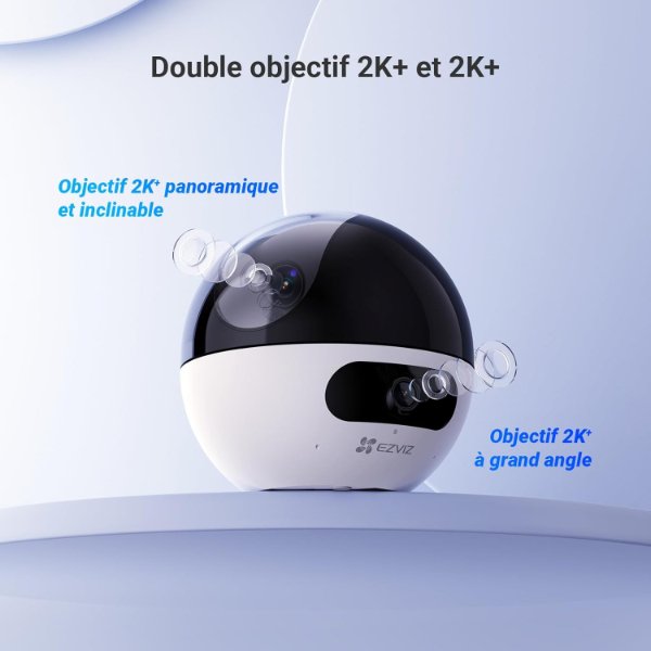EZVIZ – Caméra IP Wi-Fi à double objectif panoramique et inclinable – C7 Dual 2K+ – EZVIZ C7 Dual 2K+ (4MP)