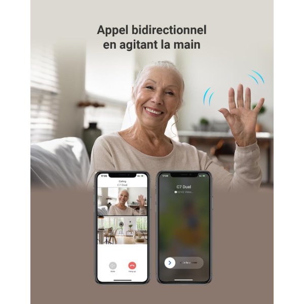 EZVIZ – Caméra IP Wi-Fi à double objectif panoramique et inclinable – C7 Dual 2K+ – EZVIZ C7 Dual 2K+ (4MP)