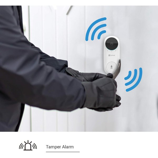 EZVIZ – Sonnette vidéo sans fil avec carillon, Wi-Fi, étanche, vidéo 2K, batterie – DB2C – EZVIZ DB2C