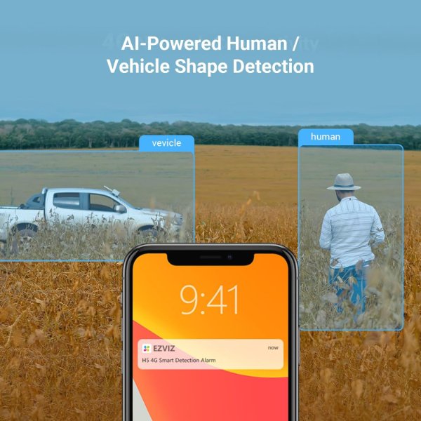 EZVIZ – Caméra 4G extérieur intelligente – H5 – EZVIZ H5 4G 2K (3MP)