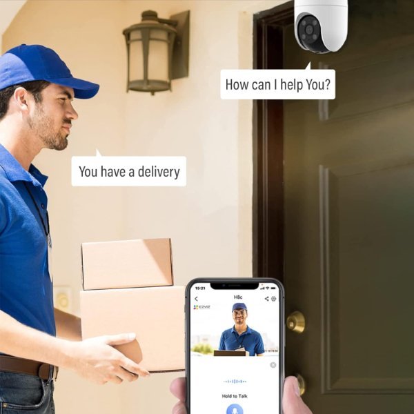 EZVIZ – Caméra IP Wi-Fi d’extérieur panoramique et inclinable 2K+ 4MP Jour/Nuit – CS-H8c – EZVIZ H8c 2K+ (4MP)