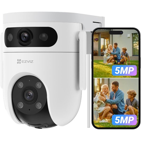 EZVIZ – Caméra IP Wi-Fi extérieur à double objectif panoramique et inclinable Jour/Nuit – EZVIZ H9c Dual 3K (5MP)