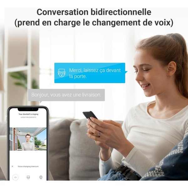 EZVIZ – Vidéophone / Visiophone connecté avec reconnaissance d’empreinte palmaire en 2K – EZVIZ HP7 2K