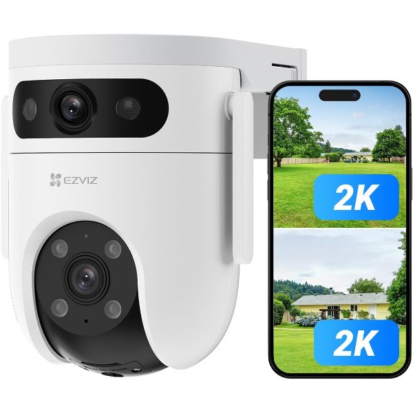 EZVIZ – Caméra IP Wi-Fi extérieur à double objectif panoramique et inclinable Jour/Nuit – EZVIZ H9c Dual 2K (3MP)