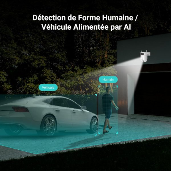 EZVIZ – Caméra IP Wi-Fi extérieur à double objectif panoramique et inclinable Jour/Nuit – EZVIZ H9c Dual 2K (3MP)