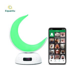 Veilleuse Coranique Lunaire – Design Croissant de Lune Lumineux – Haut-parleur Coran MP3 – Equantu SQ902