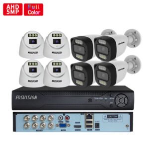 AHD Kit 8 Caméras De Surveillance Analogic 5MP Full Couleur – FOSVISION FS-318/603N50L-8CH (5MP)