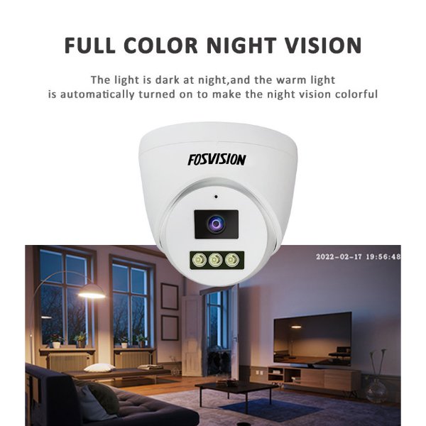 AHD Kit 8 Caméras De Surveillance Analogic 5MP Full Couleur – FOSVISION FS-318/603N50L-8CH (5MP)
