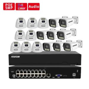 NVR Kit 16 Caméras De Surveillance IP PoE 5MP Full Couleur+Audio – FOSVISION FS-3358/4K58N-PRO-16CH (5MP)