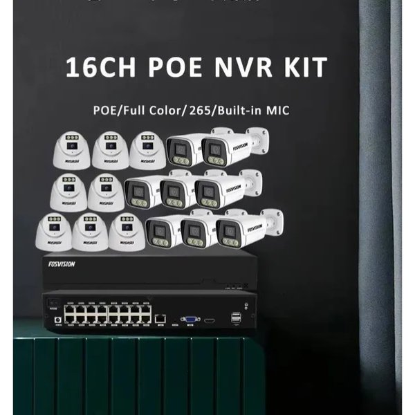 NVR Kit 16 Caméras De Surveillance IP PoE 5MP Full Couleur+Audio – FOSVISION FS-3358/4K58N-PRO-16CH (5MP)