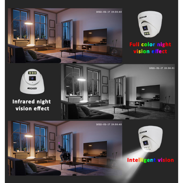 NVR Kit 16 Caméras De Surveillance IP PoE 8MP Full Couleur+Audio – FOSVISION FS-3388/6F88N-PLS-16CH (8MP)