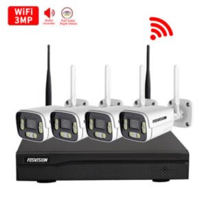 NVR Kit 4 Caméras De Surveillance IP WiFi 3MP Full Couleur+Audio – FOSVISION FS-6099W30LS-4CH (3MP)