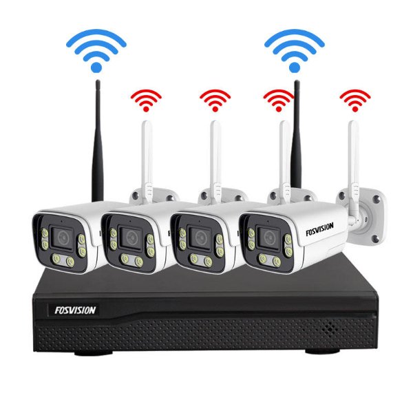 NVR Kit 4 Caméras De Surveillance IP WiFi 3MP Full Couleur+Audio – FOSVISION FS-6099W30LS-4CH (3MP)
