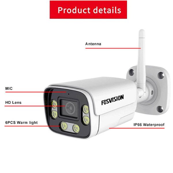 NVR Kit 4 Caméras De Surveillance IP WiFi 3MP Full Couleur+Audio – FOSVISION FS-6099W30LS-4CH (3MP)