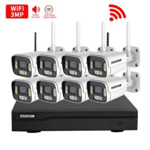 NVR Kit 8 Caméras De Surveillance IP WiFi 3MP Full Couleur+Audio – FOSVISION FS-6099W30LS-8CH (3MP)