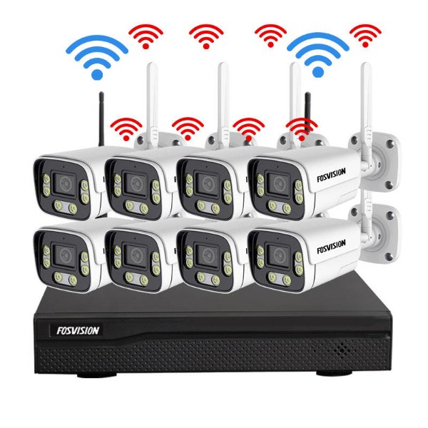 NVR Kit 8 Caméras De Surveillance IP WiFi 3MP Full Couleur+Audio – FOSVISION FS-6099W30LS-8CH (3MP)