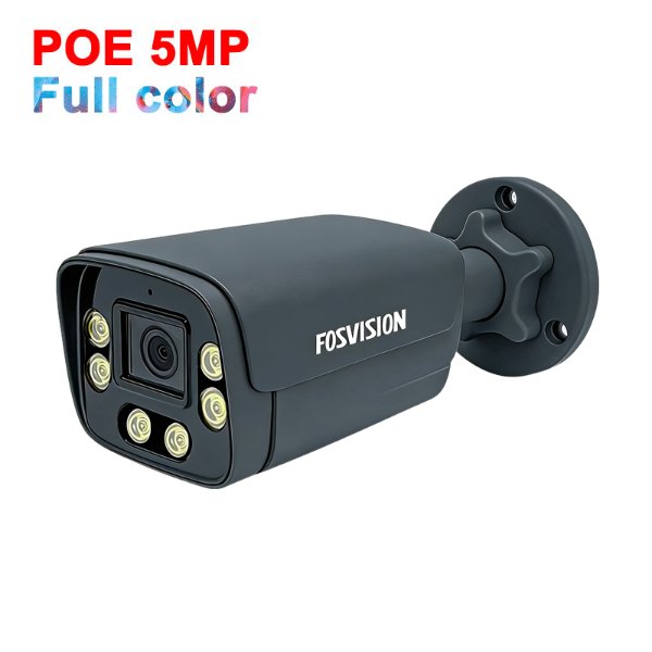 Oeil Caméra Bullet IP PoE Full Couleur+Audio 5MP Extérieure – FOSVISION FS-6K58N-PLS (5MP)