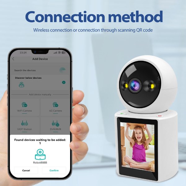 Caméra WiFi Appel vidéo avec Écran LCD de 2,8 pouces – FOSVISION FS-C3K-W-3M (3MP)