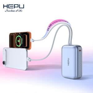 Power Bank 10000mAh – 38.5W Ultra Rapide – Câble Type-C et Câble lightning Intégré – HEPU HP-A41 (10000mAh)