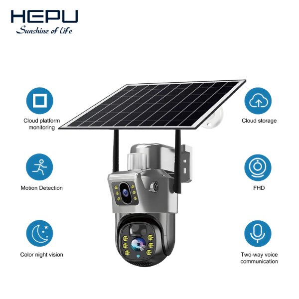 PTZ Caméra solaire 4G à double objectif – HEPU HP-CM04