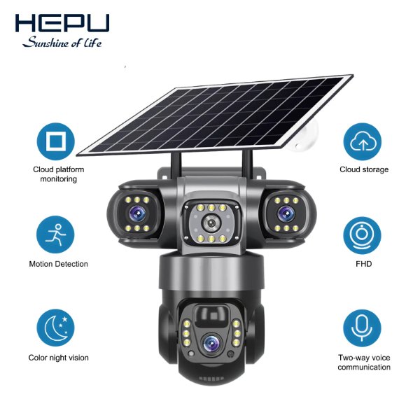 PTZ Caméra solaire 4G à 3 objectif – HEPU HP-CM05