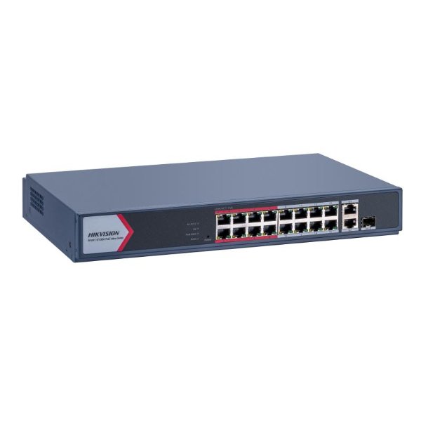 Switch 18 ports / Switch 16 ports Gigabit 10/100 Mbps PoE (+ 1 port Gigabit RJ45, 1 port – HIKVISION DS-3E1318P-EI/M
