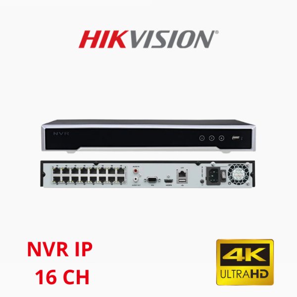 NVR 16 channels 1U 16 PoE 4K – HIKVISION DS-7616NI-Q2/16P