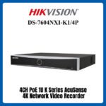 NVR 4 channels AcuSense 4K série K 1U avec 4 Ports PoE – HIKVISION DS-7604NXI-K1/4P(E)