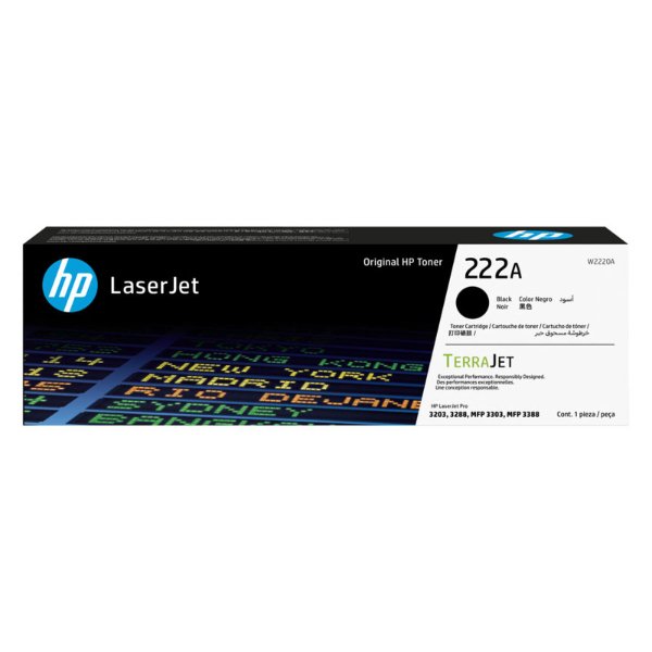 Toner HP 222A Noir (1300 pages à 5%) – HP 222A (W2220A) – Noir (Original)