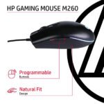 Souris filaire – USB – Gaming avec rétroéclairage RGB, – 6 400 DPI – ergonomique – HP Gaming Mouse M260 (Original)