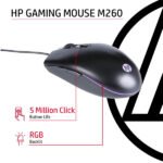 Souris filaire – USB – Gaming avec rétroéclairage RGB, – 6 400 DPI – ergonomique – HP Gaming Mouse M260 (Original)